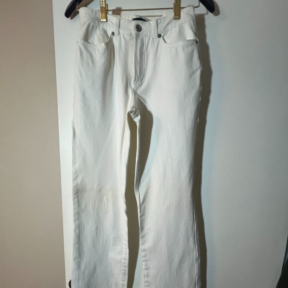 Cambio size 4 white mid-rise/high waist stretch jean.